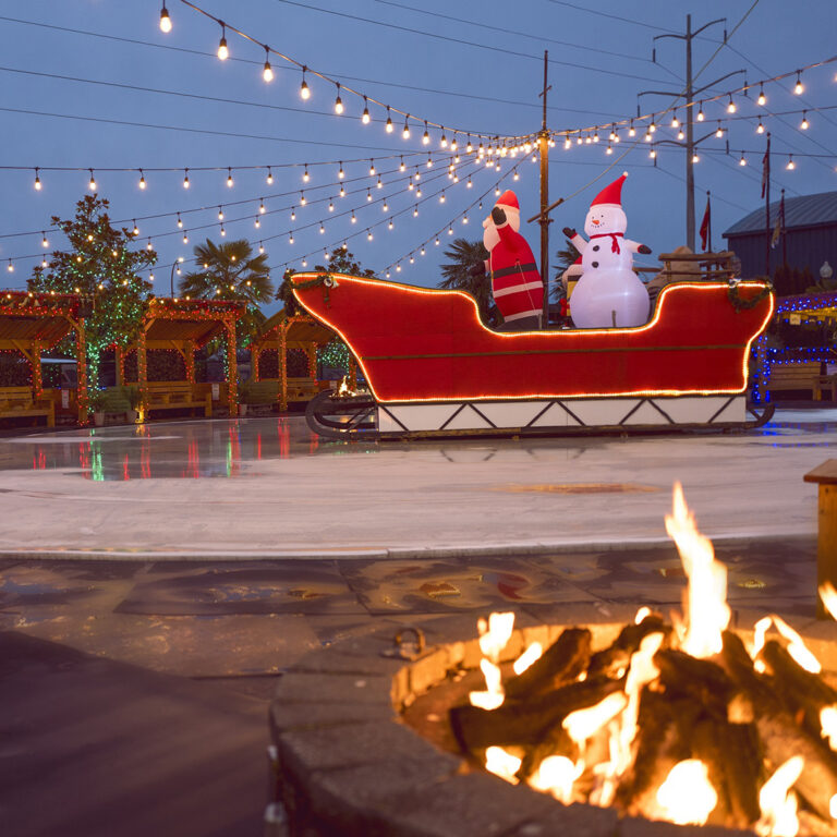 Outdoor Skating Rink By the fire